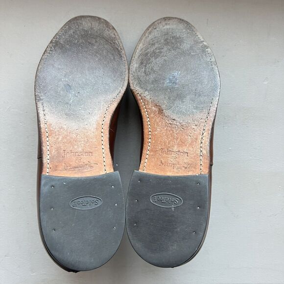 Limited Collection Johnston Murphy Cognac Brown Leather Dress Cap Toe Oxford 9 - Picture 14 of 16